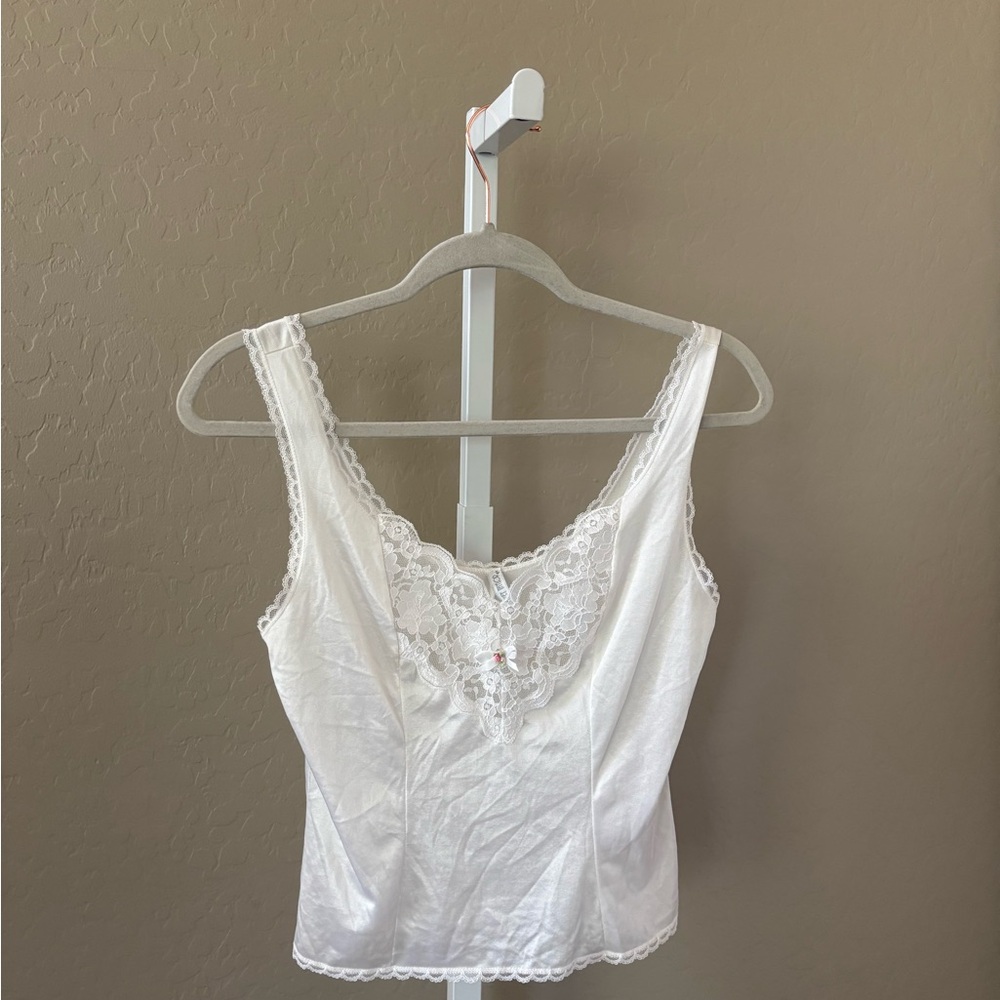 🌵Vintage Ashley Taylor Elegant White Lace Trim Camisole | XS